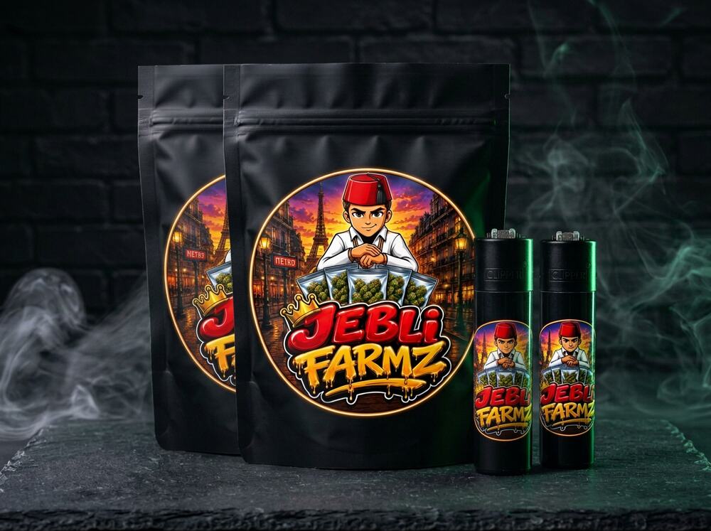 Pack Maxi Détente : deux pochettes JEBLI FARMZ avec briquet et feuilles à rouler